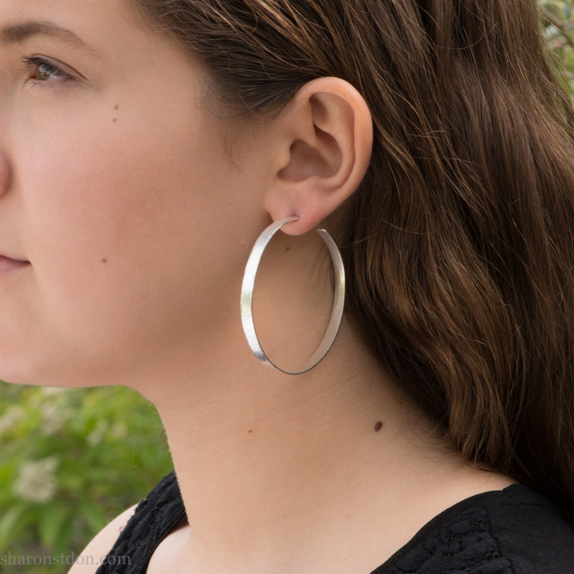 55mm large sterling silver hoop earrings for women Big Etsy