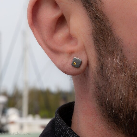 Canary yellow diamond earrings on sale for mens