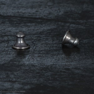 7mm square 925 sterling silver stud earrings oxidized black. image 9