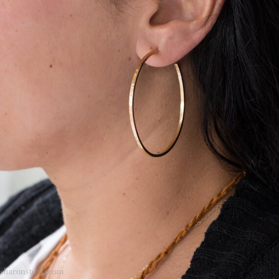 Matte finish gold hoop best sale earrings