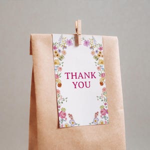 Wildflower Baby Shower Favor Tag, Baby in Bloom Thank You Tag, Spring Floral Gift Tag, Floral Thank You Tag Wildflower Baby Decor, BS19
