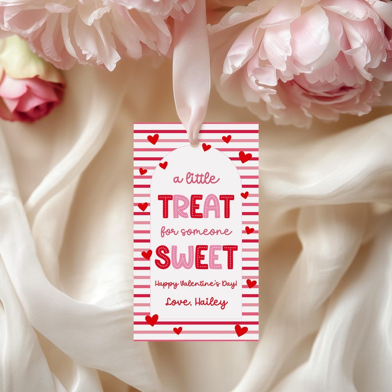 Editable Valentines Day Gift Tags Printable Pink Red Heart Valentine ...