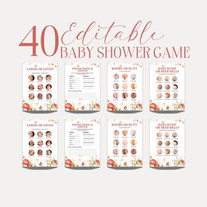 Love Bug Baby Shower Games, Editable Little Love Bug Game Bundle, Red Ladybug Party Game Pack, Floral Mushroom Baby Shower Games, BBS16