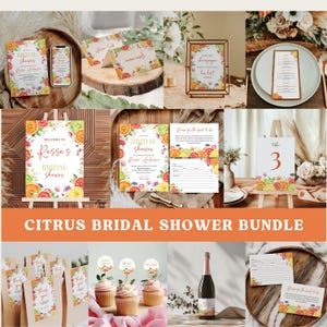 Editable Citrus Bridal Shower Invitation Bundle, Main Squeeze Bridal Shower Bundle, Citrus Theme Bridal Shower Bundle Templates, BS100