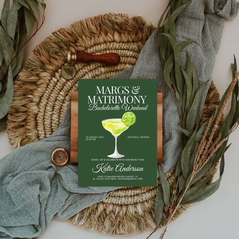 Editable Margarita Bachelorette Party Invitation, Cape COD Girls Trip