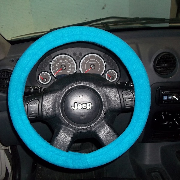 Fleece Steering Wheel Cover, Electric Blue