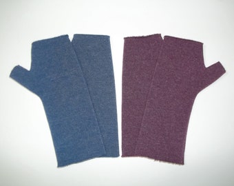 Sweatshirt Fleece Fingerless Gloves, Purple, Navy Blue ,  *NEW*