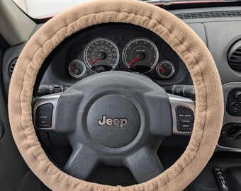 Fleece Steering Wheel Cover, Tan