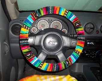 Fleece Steering Wheel Cover, Serape