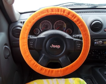 Fleece Steering Wheel Cover, Orange