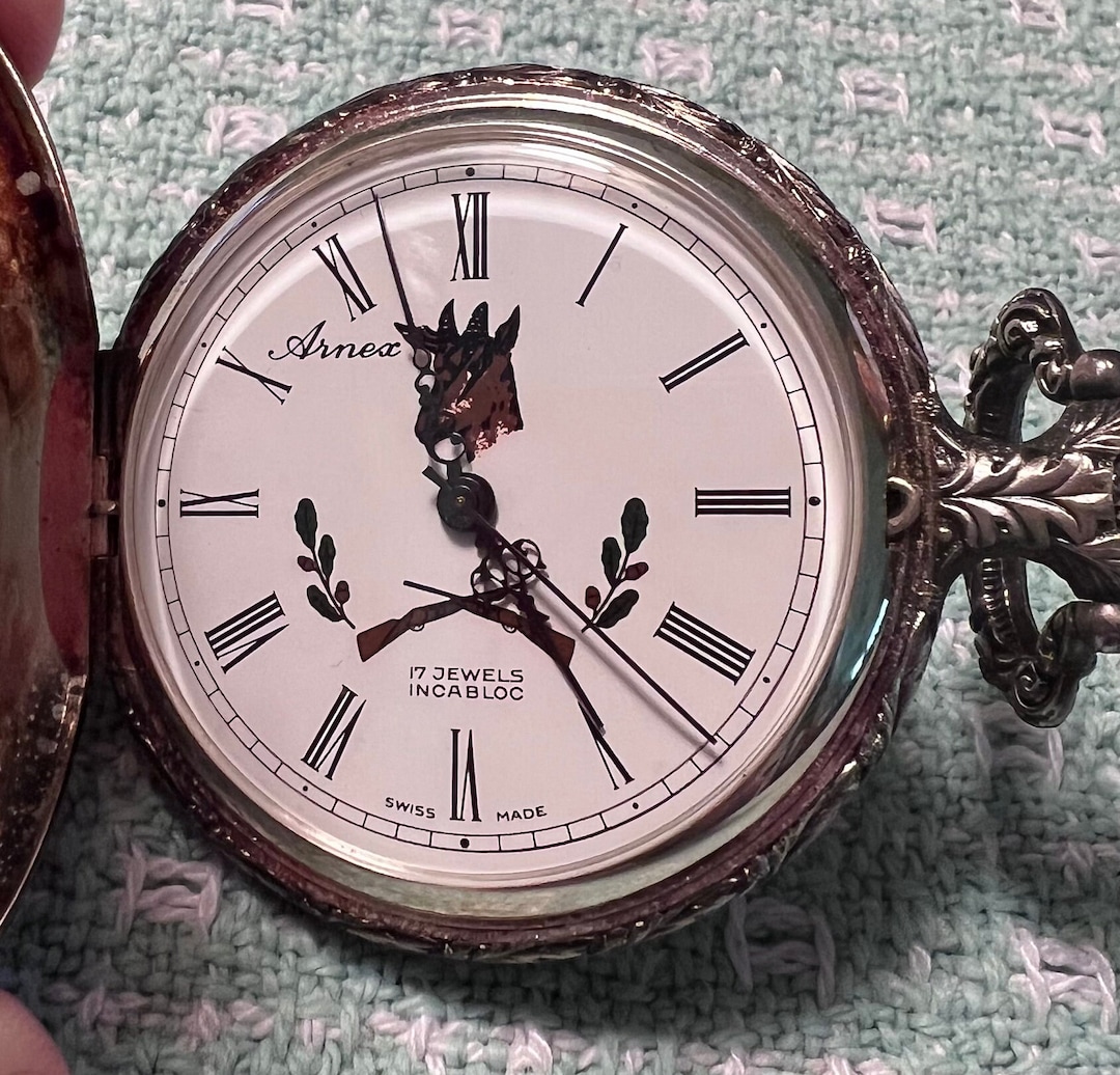 Arnex 17 Jewels Incabloc Swiss Pocket Watch With Elk Scene - Etsy