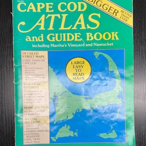 Vintage Cape Cod Atlas und Reiseführer, Martha's Vineyard, Nantucket Karte 1980er Jahre