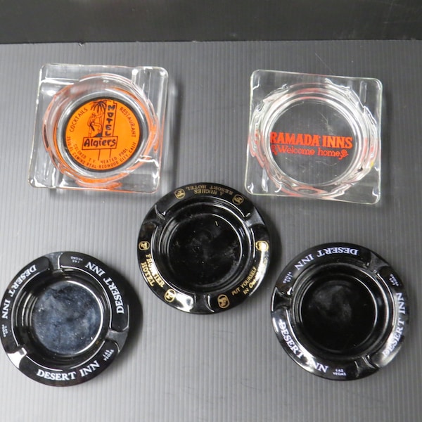 Vintage Ash Tray Collection - Desert Inn, Frontier hotel, Ramada Inn, Algiers Motel