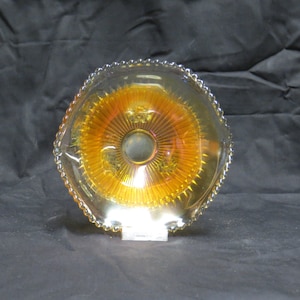 Carnival Glass - ribbed bowl with legs
