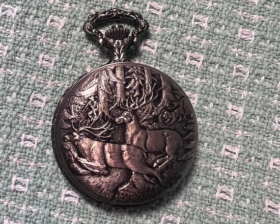 Milan quartz pocket watch deer best sale