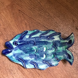 Fun VIntage Pottery Fish SPOON Rest Holder - Ruby Lane