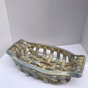 Ceramic bread basket with built in handles image 5