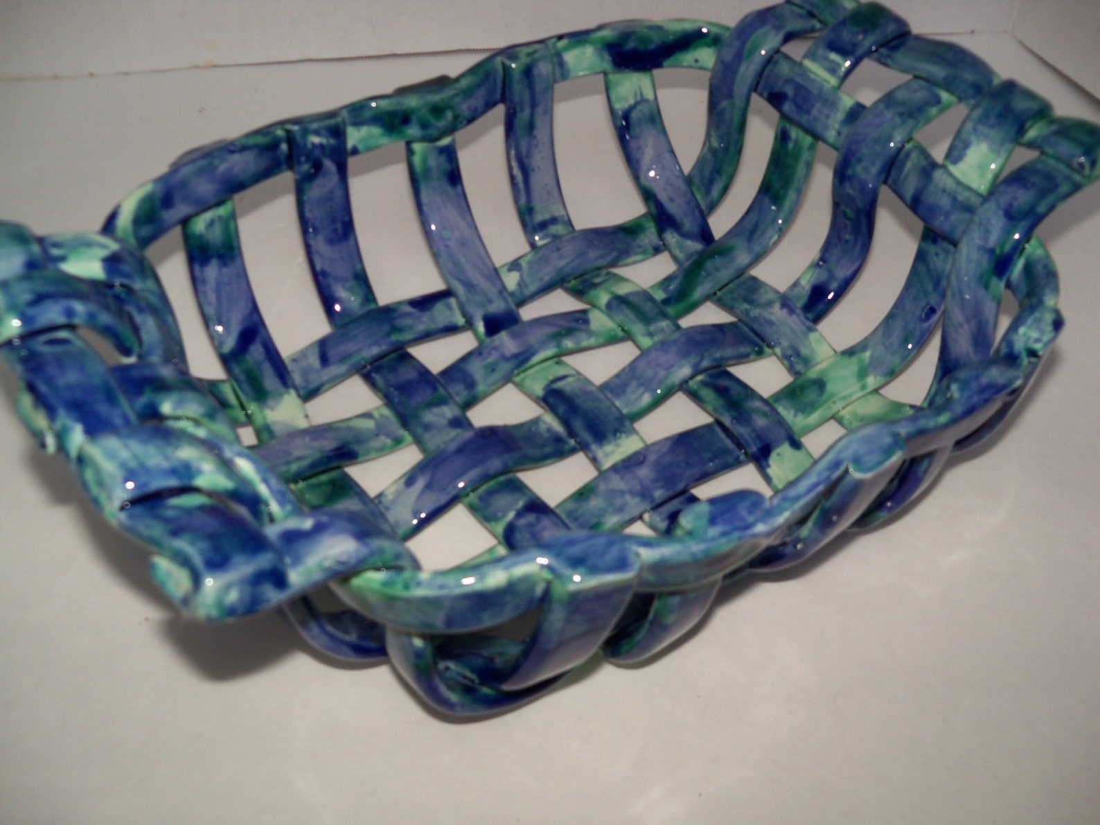 Woven Clay Basket With Handlesbread Warmeraerated Fruit Etsy