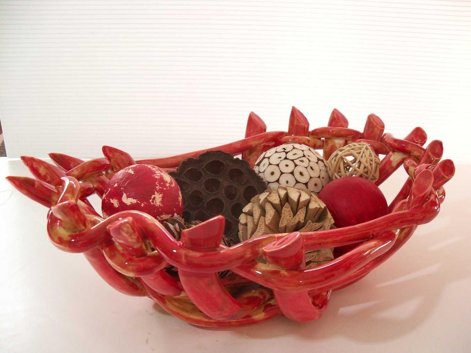 Oval Ceramic fruit bowl- contemporary design sunset color glaze ... Oval Ceramic fruit bowl- contemporary design sunset color glaze ...