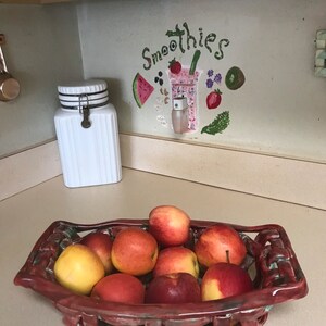 Ceramic bread basket with built in handles image 6