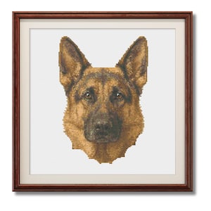 German Shepherd Dog Cross Stitch Pattern PDF | DIY Dog Decor | Instant Download Pet Portrait Needlepoint Chart