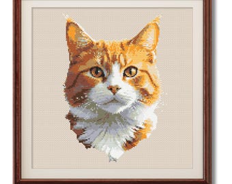 Orange Tabby Cat Cross Stitch Pattern (Digital Download)
