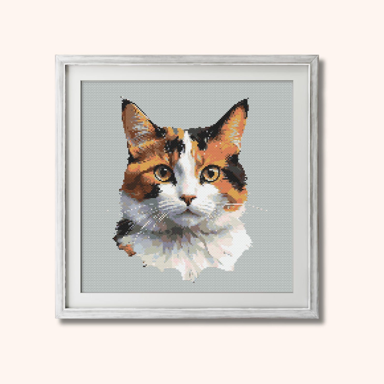 Calico Cat Cross Stitch Pattern: Easy PDF (digital Download) - Etsy