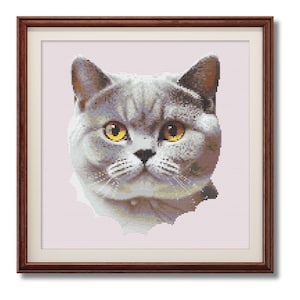 Cat Cross Stitch Pattern | Digital Download | British Shorthair Cat Cross Stitch PDF
