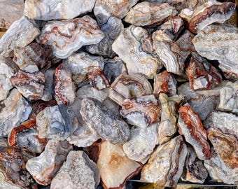 Mexican Crazy Lace Agate Tumbling Rough | Raw Rough Rock for Tumbling, Cabbing and Lapidary