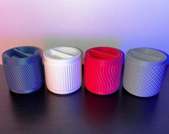 Cylindrical Storage Box Set with Screw Lids - 3D Printing STL File (Instant Download)