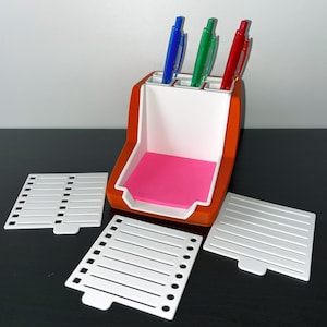 Sticky Notes Organizer STL/3MF Files: Desk Organizer with Stencils (Digital Download)