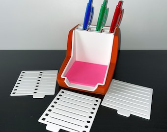 Sticky Notes Organizer STL/3MF Files: Desk Organizer with Stencils (Digital Download)