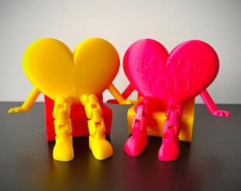 3Dプリント製可動式ハート：バレンタインデーのデスクデコレーション（STLファイル）