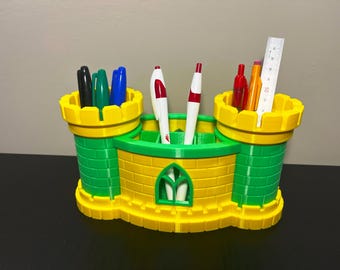 Castle Pen Pencil Holder: 3D Print Desk Organizer (STL files)