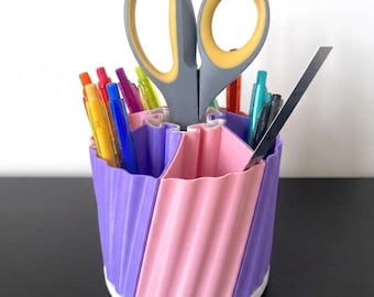 モジュール式回転式デスクトップオーガナイザー。ペンホルダー。デジタルダウンロード。STLファイル