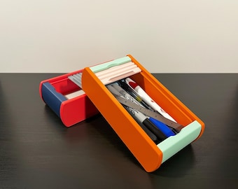スライド式シャッター蓋付き3Dプリント収納ボックスのSTLファイル（即時ダウンロード）