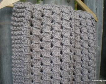 Chunky Lace Baby Blanket Knitting Pattern, PDF Pattern, Knit Blanket Pattern, Lap Blanket Pattern
