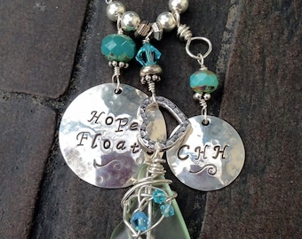 Hope Floats Charmed Sea Glass Necklace
