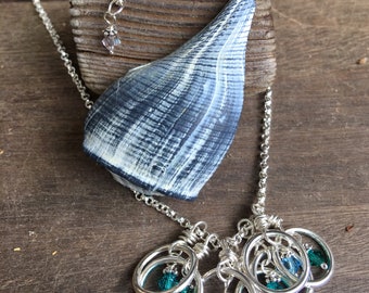 Decades Milestone Birthday Necklace- mermaid style silver hand-linked necklace to celebrate “BIG” Birthdays 40, 50, 60, 70