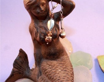 Delicious Chocolate Freshwater Pearl Earrings --Handmade Funky Designs for Beach & Ocean Lovers