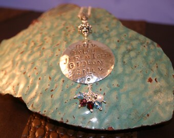 Classic Name Necklace with birthstones