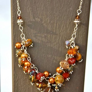 Sterling Silver Beaded Necklace with Sea Glass Pendant - Freshwater Pearls - Semi precious stones- Jasper and Carnelian Mermaid Tears