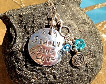 Simply Give Love Charm Necklace ~ In Support of Sarah