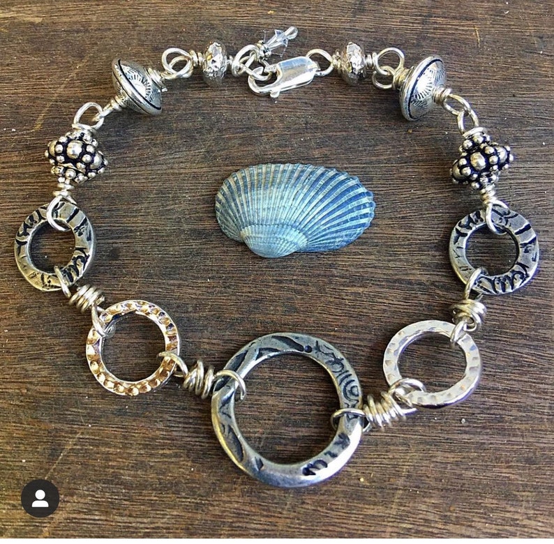 Decades Milestone Birthday Bracelet mermaid style silver hand-linked bracelet to celebrate BIG Birthdays 40, 50, 60, 70 image 4