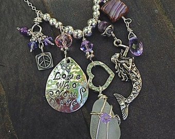 Love Who You Are Charmed Chain Necklace