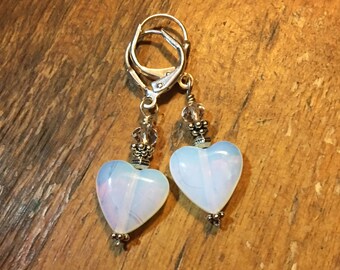 Heart of Glass Earrings - Handmade Boho Charm Jewelry - Mermaid style - Beach and Sea Inspired -