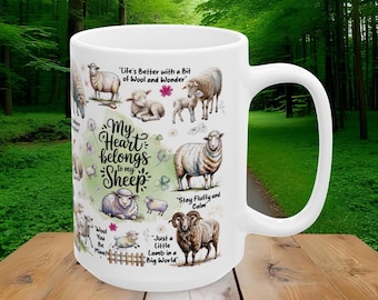 My Heart Belongs to My Sheep Coffee Mug, Funny Sheep Mug, Sheep Lover Gift, Mug with Sheep, Sheep Sorting Mug, Sheep Mom Gift, Farm Sheep