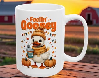 Feeling Goosey Coffee Mug, Mother Goose Mug, Serious Goose Mug, Goose Lover Gift, Goose Fall Mug, Silly Goose Club, Cute Goose Coffee Cup