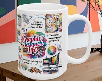 Graphic Designer Mug, Graphic Designer Life Gift, Computer Art Mug, Graphic Designer Coffee Cup, Visual Artist Mug, Art Student Gift