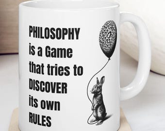 Taza «La filosofía es un juego», Taza de café para amantes de la filosofía, Ideas de regalo para amantes de la filosofía, Reglas de la filosofía, Taza de café para estudiantes de filosofía, Taza para reflexionar